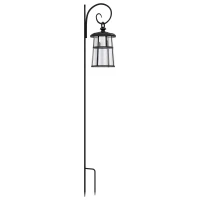 Outsunny Lampa ogrodowa solarna, 6000K 30lm, 16,5x21,5x122cm, Czarna(m-10)