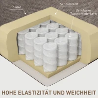 HOMCOM Relaxsessel mit Fußstütze, Loungesessel modern, drehbar, bis 150 kg, Stahlrahmen, 88x96x108cm, Hellbraun(m-6)