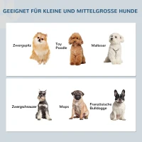 PawHut Hondenvoerstation, Antislip, 44x24x15cm, Grijs, 0,9L per Schaal(m-6)