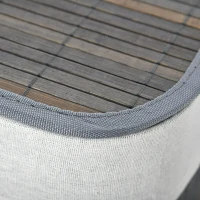 HOMCOM Cesto para Roupa Suja de Bambú Capacidade de 100L com Tampa Removível Bolsa com 2 Compartimentos 52x32x63 cm Cinza(m-9)