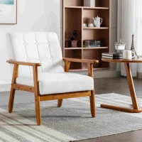 Butaca Reclinable Moderna de Mediados de Siglo para Sala de Estar y Dormitorio Beige(m-1)