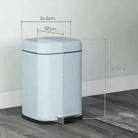 HOMCOM 12L Modern Boxy Metal Home Kitchen Bin - Light Green(m-3)