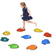 AIYAPLAY 9 Pcs Balance Stepping Stones Kids for Sensory with Non-slip Edge, Stackable Outdoor Indoor Obstacle Course(m-1)