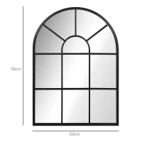 HOMCOM Espelho Decorativo de Parede 50x70cm Espelho de Metal para Sala de Jantar Dormitório Entrada Estilo Moderno Preto(m-3)