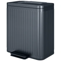 HOMCOM 40L Dual Compartment Rubbish Bin, with Soft-Close Lid - Black(m-11)