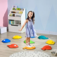 AIYAPLAY 9 Pcs Balance Stepping Stones Kids for Sensory with Non-slip Edge, Stackable Outdoor Indoor Obstacle Course(m-2)