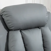 HOMCOM Fotel relaksacyjny z pomocą do wstawania, funkcją leżenia, skóra ekologiczna, do 130 kg, 96x93x105cm, szary(m-8)