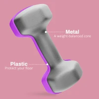 SPORTNOW Set de 2 Greutăți Hexagonale, Set de Gantere Pereche cu Prindere Antiderapantă pentru Antrenament de Fitness la Domiciliu, 16x7.5x7.5 cm, Violet(m-5)