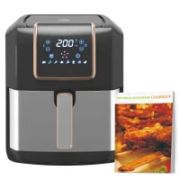 HOMCOM 6.5L Single Basket Air Fryer, 80-200°C Temperature, Black and Gold Tone(m-1)