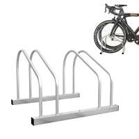 SPORTNOW Rastrelliera per 2 Biciclette in Acciaio con Posizione Regolabile, 50x34x27.5 cm, Argento(m-10)
