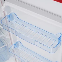 Frigo Portatile Monosportello da 91L con Mini Congelatore e Luce LED, 48x51x87.5 cm, Rosso(m-7)