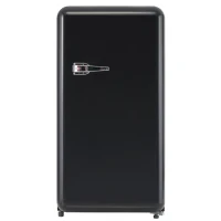 Frigo Portatile Monosportello da 91L con Mini Congelatore e Luce LED, 48x51x87.5 cm, Nero(m-2)