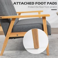 HOMCOM 2 Seater Sofa Modern Linen Fabric Upholstery Tufted Couch with Rubberwood Legs for Living Room and Kitchen, Dark Grey(m-6)