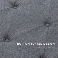 HOMCOM Testieră pentru Pat Matrimonial Trapuntată cu Butoane, și 2 Agățători, Capăt de Pat, 160x7x120 cm, Gri(m-6)