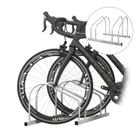SPORTNOW Rastrelliera per 2 Biciclette in Acciaio con Posizione Regolabile, 50x34x27.5 cm, Argento(m-1)
