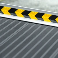 HOMCOM Rampă pentru Scaun cu Rotile, Rampă de Prag Pliabilă din Aluminiu cu Suprafață Antiderapantă, 152x73,6x5,1 cm, Negru(m-9)