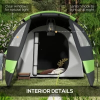 Outsunny Four Man, Two Room Blackout Tent, with Accessories - Black(m-7)