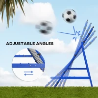 HOMCOM Adjustable Rebounder Net Kickback Target Goal for Teens Adults Training, Blue(m-4)