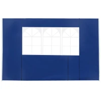 Outsunny 2 Paredes Laterais para Tenda Parede Lateral de Tecido Oxford com 2 Janelas  3x2 m Azul(m-9)