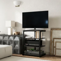 HOMCOM HiFi Stand, with Four Storage Shelves - Black(m-10)