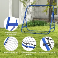 HOMCOM Adjustable Rebounder Net Kickback Target Goal for Teens Adults Training, Blue(m-5)