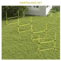 PawHut Honden Agility-Set, Hindernissen/Slalompalen/Grondstaven, Draagtas, Robuust, Geel(m-5)