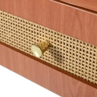 Schminktisch-Set mit LED-Beleuchtung, 360° drehbarer Spiegel, 8 Schubladen und flexiblem Stauraum, Walnuss(m-10)