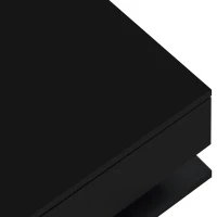 Table Basse Moderne avec Plateau en Verre et Effets LED, 105x55x32,5 cm, Noir(m-8)