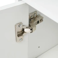 Dreitüriges Sideboard mit Rattantüren, verstellbaren Einlegeböden und vergoldeten Füßen für das Wohnzimmer, Weiß(m-5)