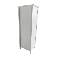 Vitrine Crédence Moderne pour Salon avec Rotin et Surface Laquée, Fonctionnelle et Élégante, 140,5x38x50 cm, Blanc(m-9)