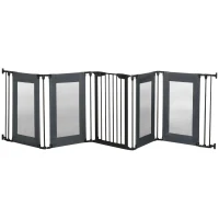 PawHut Parque Dobrável para Cães de 6 Painéis Barreira de Segurança com Sistema de Fechamento Automático 117x103x74cm Preto(m-11)
