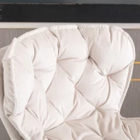 Set of 2 Kitchen Bar Stools with Rolling Edge Backrest and Gold Legs, 360° Rotatable Breakfast Bar Stools with Adjustable Seat Height, Beige(m-9)