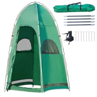Outsunny Tenda Doccia da Campeggio con Borsa per Trasporto e Tasca Portaoggetti 122x122x213cm, Verde(m-9)
