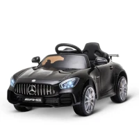 HOMCOM Voiture véhicule électrique Enfants 12 V - V. Max. 5 Km/h Effets sonores, Lumineux, télécommande Mercedes-AMG GT R Noir(m-10)