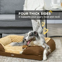 PawHut Calming Dog Bed Pet Mattress w/ Removable Cover, Anti-Slip Bottom, for Medium Dogs, 90L x 69W x 21Hcm - Brown(m-5)