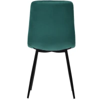 Set of 4 Velvet Upholstered Dining Chairs with Metal Frame and Backrest, 44x41x86 cm, Green(m-12)