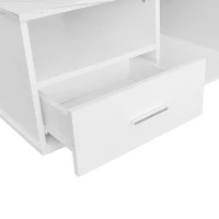 Moderner LED-Couchtisch mit Marmoroptik, App-Steuerung und viel Stauraum, weiß(m-8)