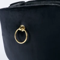 Set of 2 Adjustable Breakfast Bar Stools with Rolling Edge Backrest, Gold Legs, and 360° Rotatable Seat, Load-Bearing up to 136 kg, Black(m-12)