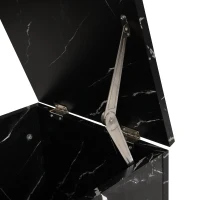 Table basse multifonctionnelle gigogne modulable en marbre, grande table avec tiroirs, petite table avec rangement, 100x33,5x70 cm + 32x32x50 cm, Noir(m-9)