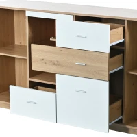Sideboard weiß, Modernes Sideboard mit LED-Beleuchtung, 160 cm, Holzoptik(m-6)