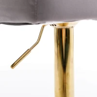 Set of 2 Adjustable Bar Stools with Hollow Backrest Design, Electroplated Gold Legs, 360° Rotatable, Seat Height 63.5-83.5 cm, Base 41x41 cm, Load-Bearing up to 136 kg, by Woltu, Grey(m-13)
