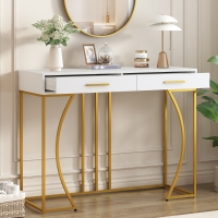 Console Table with 2 Drawers, White