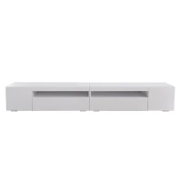 Moderner TV-Schrank mit LED-Beleuchtung, weißes Panel, 240 cm, für Wohn- und Esszimmer, Weiß(m-2)