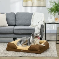 PawHut Calming Dog Bed Pet Mattress w/ Removable Cover, Anti-Slip Bottom, for Medium Dogs, 90L x 69W x 21Hcm - Brown(m-2)