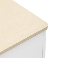 Sideboard Landhausstil Weiß 160 cm mit Schubladen für Wohnzimmer und Esszimmer, Holzmaserung(m-6)