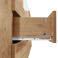 Sideboard mit Glastüren und App-gesteuerten LED-Leuchten, modernes Design und viel Stauraum,Holzfarbe(m-10)