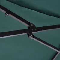Outsunny Sonnenschirm Gartenschirm Marktschirm Doppelsonnenschirm Terrassenschirm mit Handkurbel Dunkelgrün Oval 460 x 270 x 240 cm(m-8)