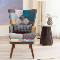 Freizeitstuhl mit Fußstütze und Kissen, Buntes Design für Wohnzimmer, Komfort und Stil in Einem, Bunt(m-7)