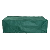 Outsunny Garden Furniture Cover, Oxford Fabric Outdoor Rectangular Rattan Furniture Cover with PE Coating, Waterproof, Windproof, Anti-UV, 222 x 155 x 67cm, Green(m-11)