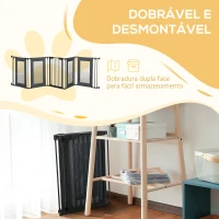 PawHut Parque Dobrável para Cães de 6 Painéis Barreira de Segurança com Sistema de Fechamento Automático 117x103x74cm Preto(m-7)